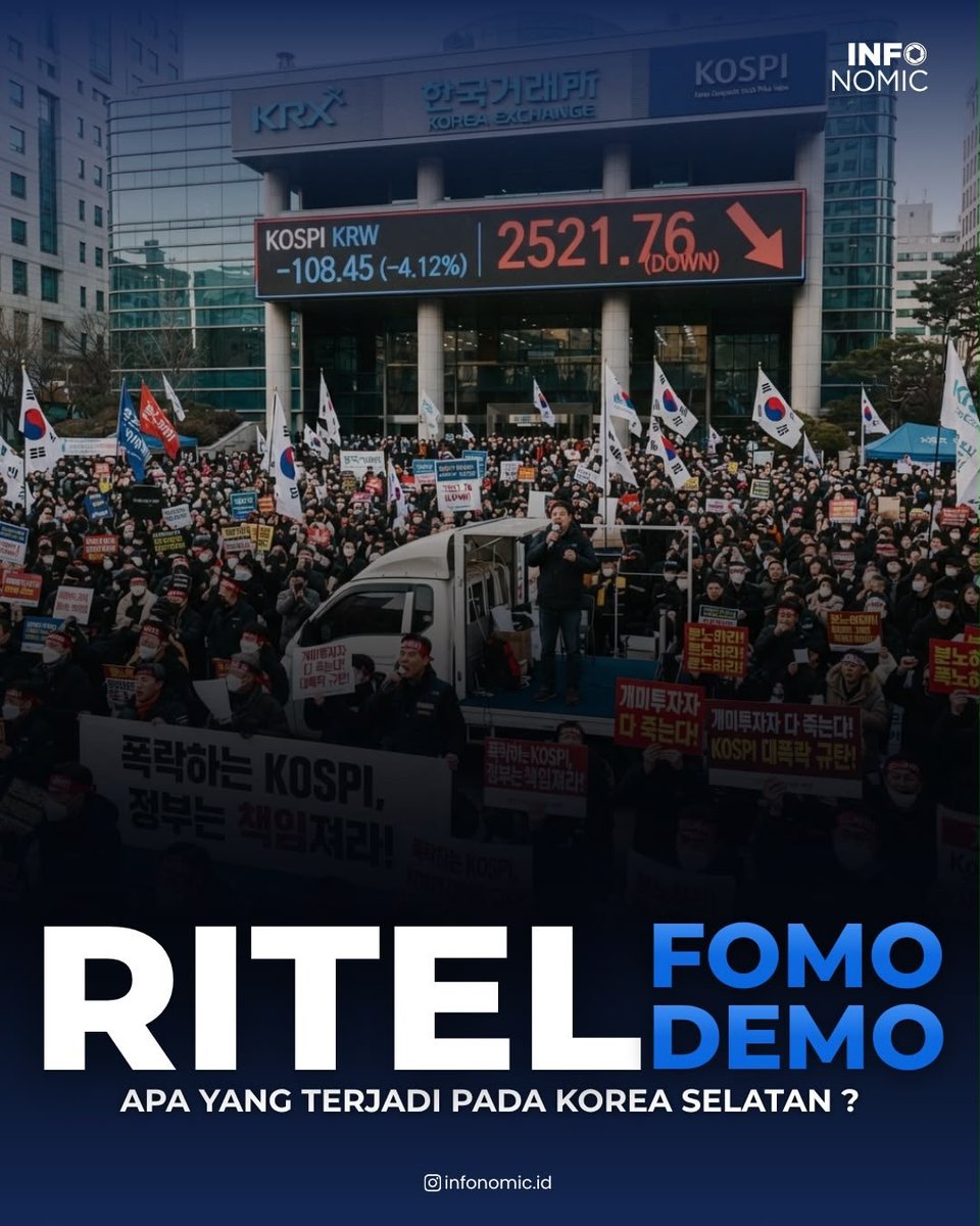 Infonomic_id's tweet photo. Ratusan trader Korea turun ke jalan buntut kena likuidasi massal! Kerugian fantastis akibat volatilitas ekstrem bikin para spekulan murka dan tuntut transparansi pasar. https://t.co/lweSFGAMZr