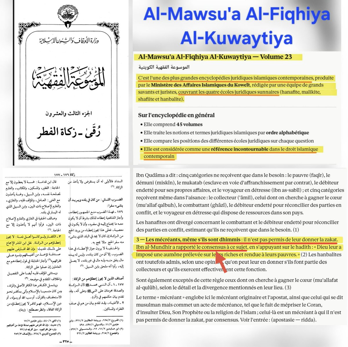 HeracliusF's tweet photo. @BezouhMalik @cyvalentin C'est faux! Si vous êtes sunnite, vous suivez le consensus, et il est très clair...pas de zakat pour les mécréants! https://t.co/nbylmsLyTz