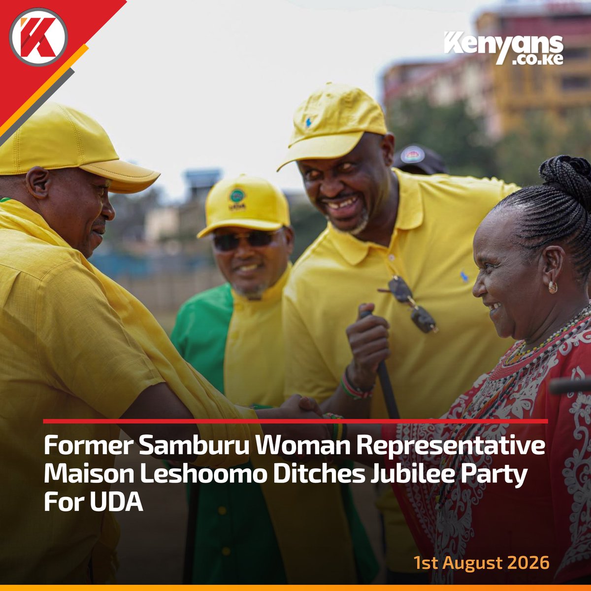 Kenyans's tweet photo. Former Samburu Woman Representative Maison Leshoomo ditches Jubilee Party for UDA https://t.co/xzB2ghrnTy