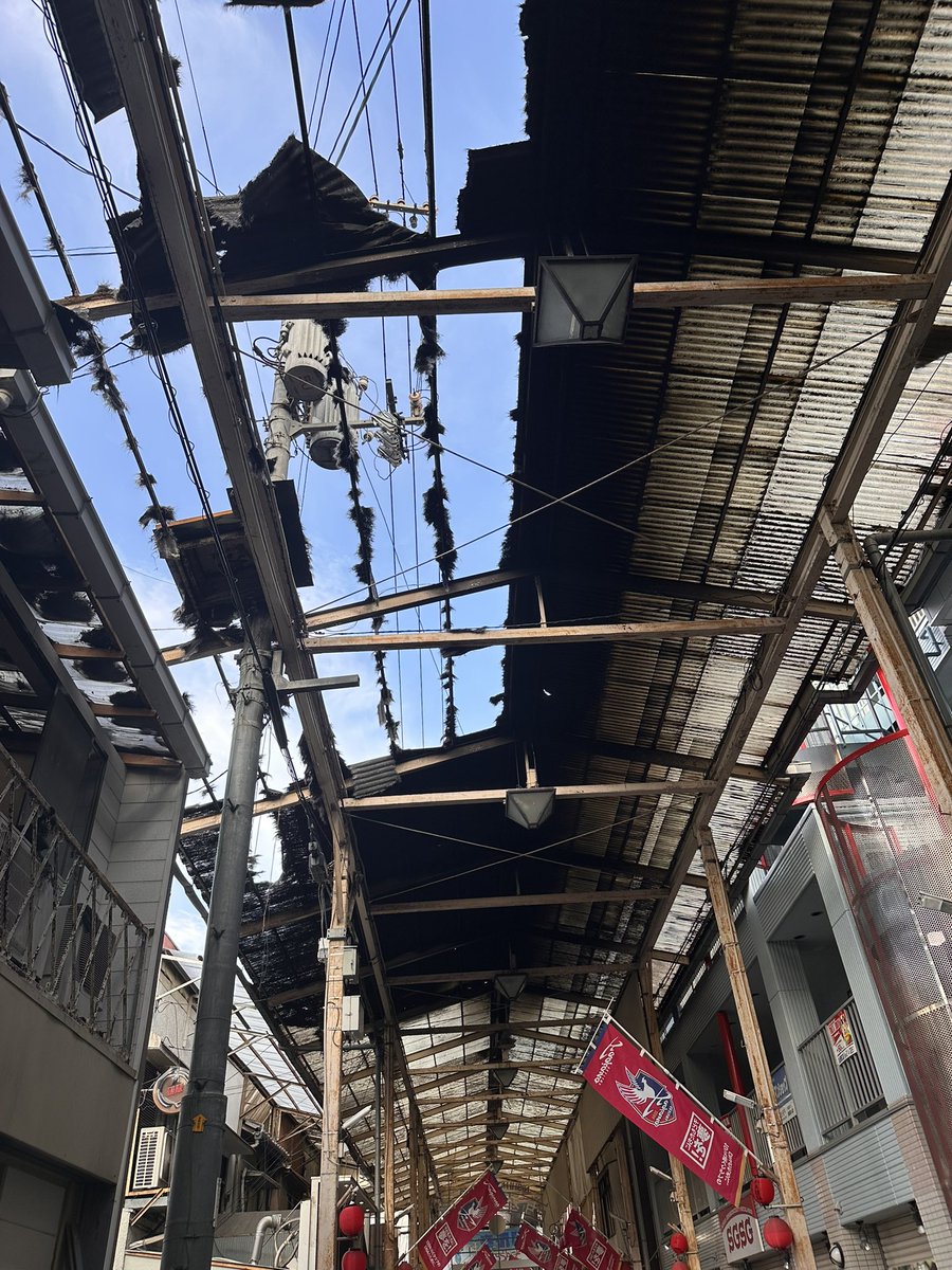 spitubeokayama's tweet photo. 岡山奉還町　
火災後 https://t.co/DWtwlH7Ht2