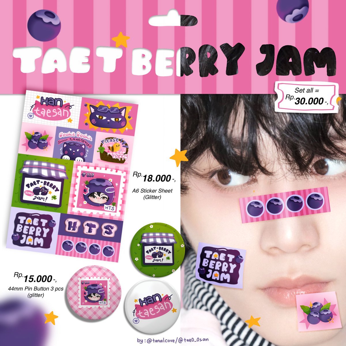 tae0_0san's tweet photo. Taet-Berry Jam 🫐 ⋆｡˚꩜
Pre-Order Taesan Birthday Kit by @tae0_0san

📅PO period : 1-7 Agustus 2026
💰Based on the poster (*exc pack🍊)
📦Shipping from Singkawang, Kalbar

📝 Order Form &amp; Details : https://t.co/MnsLk6CdFJ

#taetberryjam https://t.co/5NJKRSFvM9