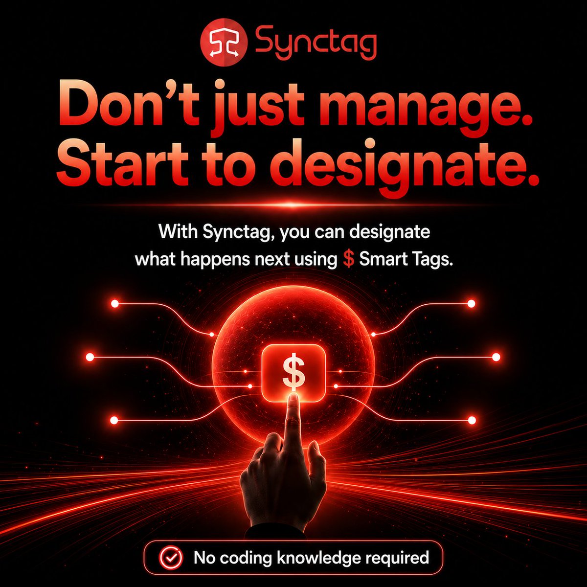 Synctag's tweet photo. Don't just manage. Start to designate. ⚡
Turn one $ Smart Tag into emails, AI content, code snippets, API calls, files, passwords, and more—right in your browser.
Less typing. More automation.
🌐 https://t.co/ndkrJzwnXq
#SyncTag #Productivity #Automation #SmartTags https://t.co/UESP7sjzro