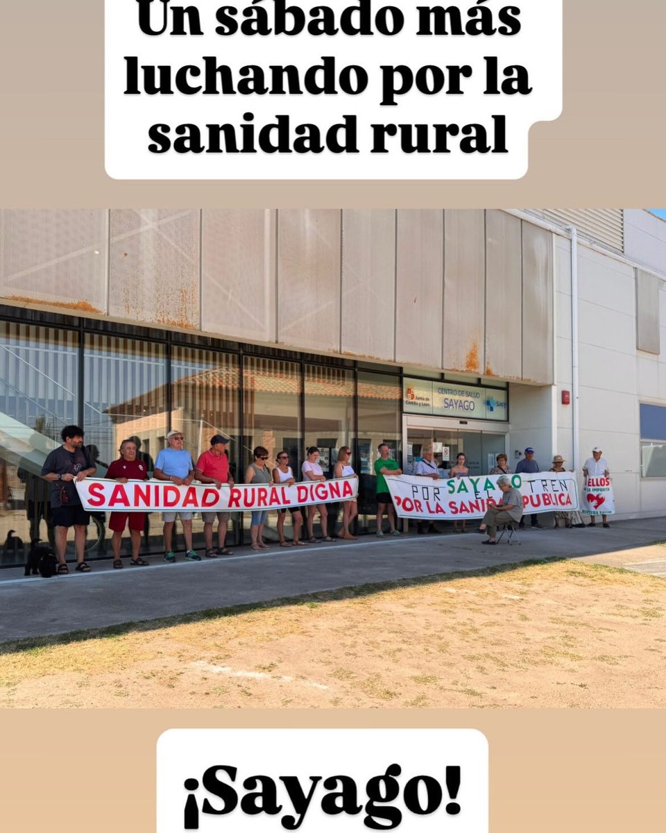 CoRuralZamora's tweet photo. Hoy, un sábado más y con todo en contra, la Plataforma  por la Sanidad de Sayago se ha manifestado en Bermillo de #Sayago, peleando por una sanidad rural digna y por más profesionales sanitarios para la comarca. https://t.co/6vAwPoGUr1