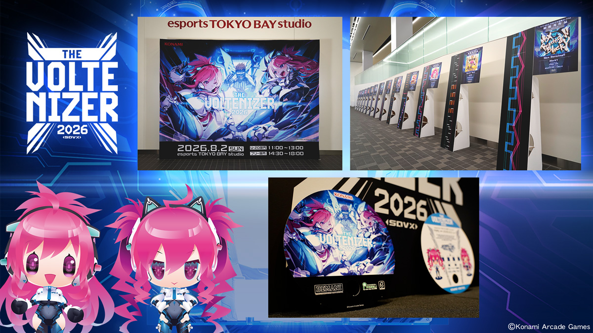 SOUNDVOLTEX573's tweet photo. 🏆いよいよ明日は「THE VOLTENIZER 2026」決勝ラウンド！
事前のWEB抽選にて当選された方は現地観戦が可能です！
会場にはキービジュアル＆歴代KAC最優秀楽曲パネルのフォトスポットを設置📸
来場者全員に特製うちわもプレゼント！
決勝の熱気をぜひ現地でお楽しみください🔥 #SDVX #VOLTENIZER2026 https://t.co/D5QFuag6b8