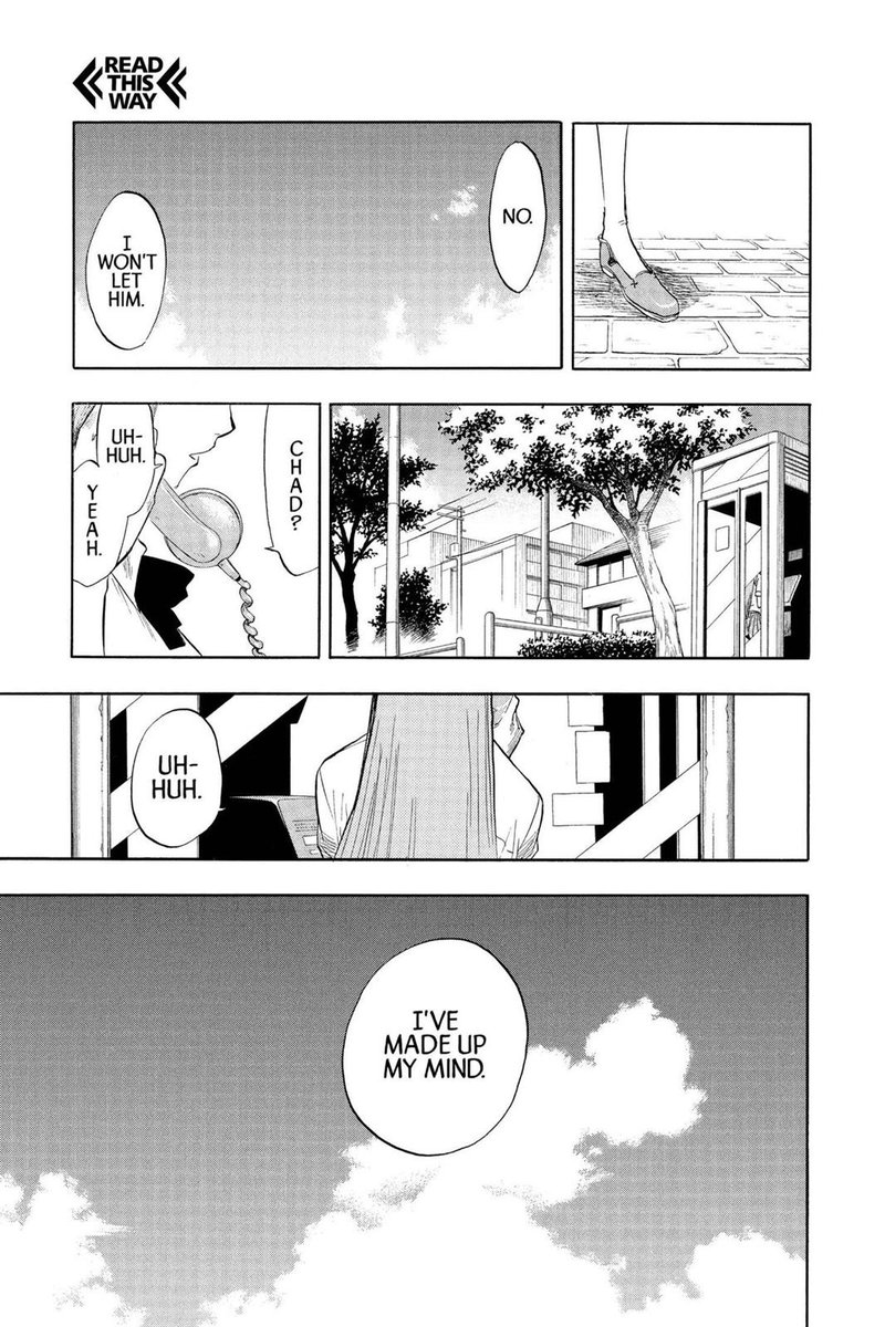 Wind_ofDeath's tweet photo. I love that they adapted this chapter sketch which itself is a callback to chapter 58 where orihime calls chad to tell him about her decision to train and go to soul society so she can protect Ichigo

Abe's bleach never adapted it https://t.co/0S0FhqAqw9