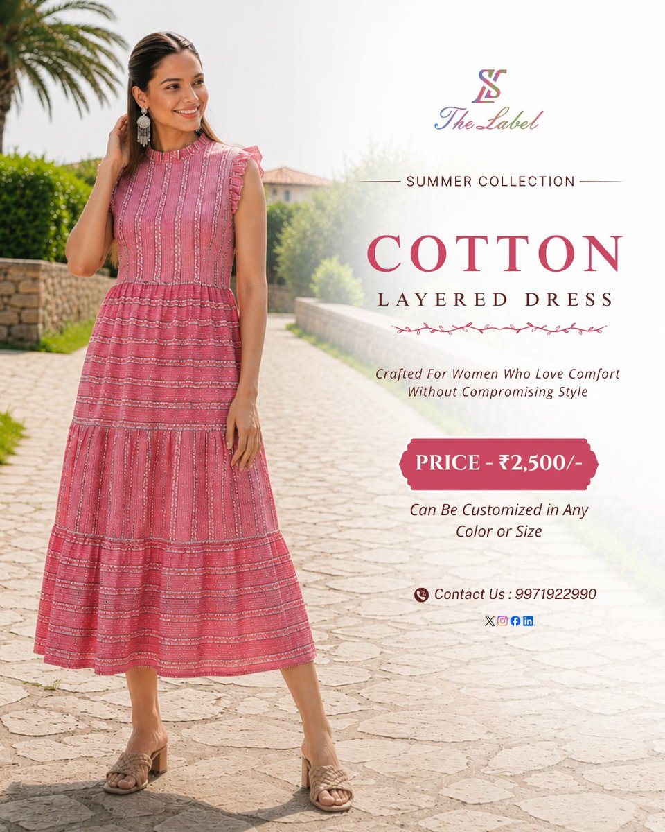 TheLabelWorld's tweet photo. Pretty in Pink, Perfect for Every Occasion. 
Stay effortlessly stylish with breathable comfort and timeless elegance.

Price: ₹2,500/-
Custom Colors &amp; Sizes Available.
Order Now: 9971922990

#thelabel #cottondress #summercollection #everydaystyle #comfortinstyle https://t.co/7rBRFIGGj1
