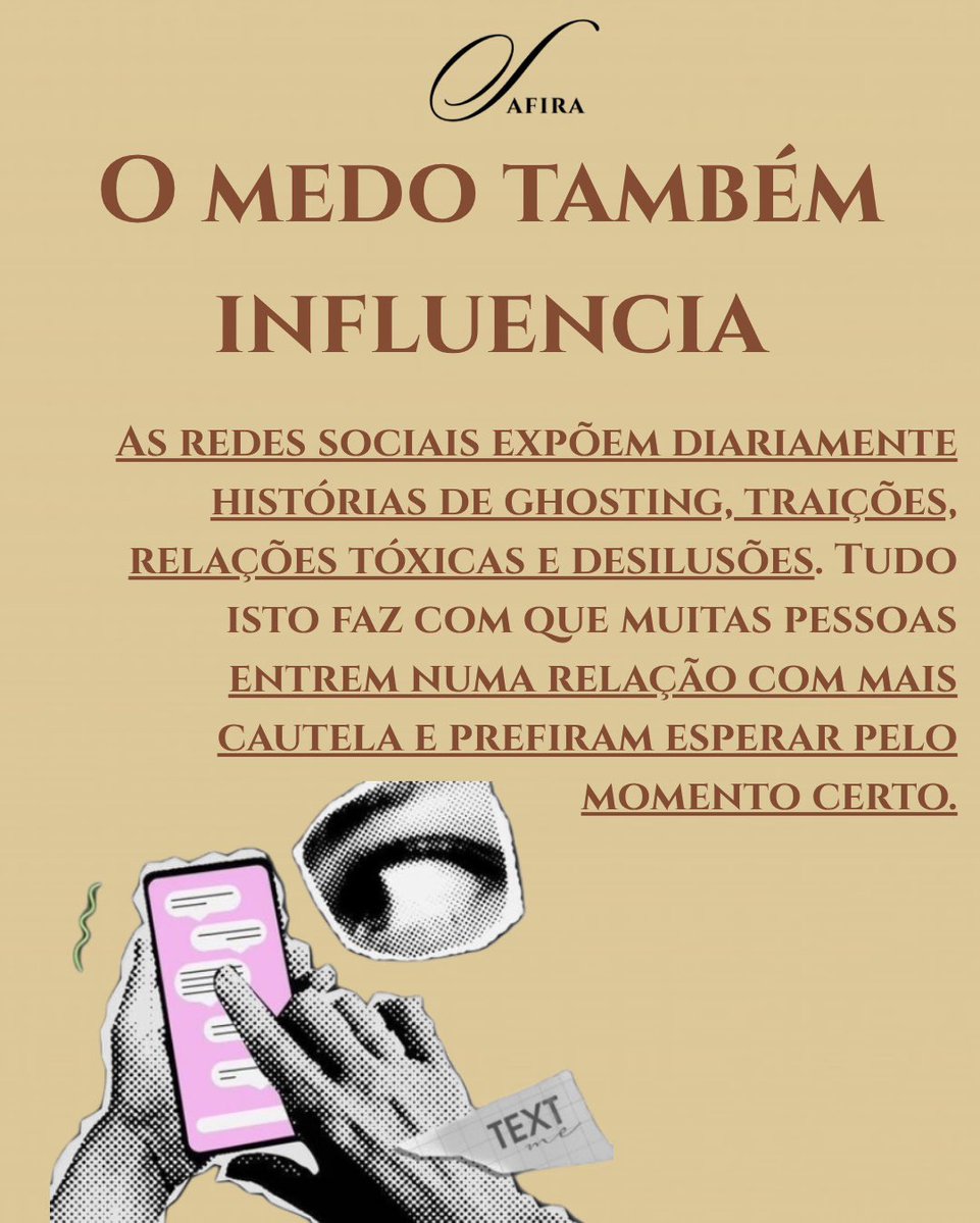 RevistaSafira's tweet photo. “Não estou pronta para um relacionamento.”

Durante muito tempo, esta frase foi interpretada como uma rejeição disfarçada. Mas será que continua a significar isso?

Leia o artigo completo em https://t.co/XdZBb4ZP18.

#sociedade #relacionamentos #amor #psicologia #saudemental https://t.co/aC3Way0kdw