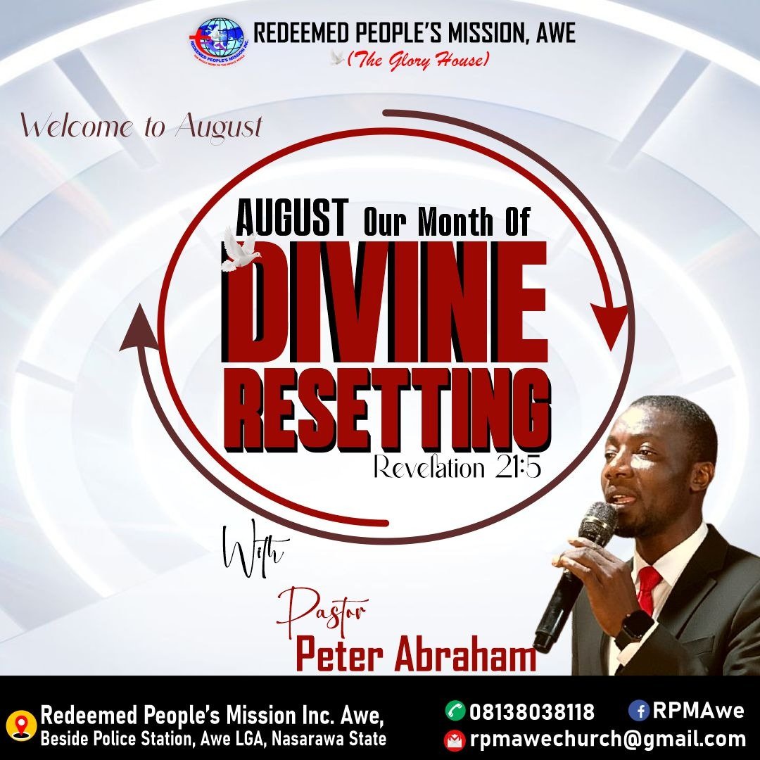 PeterAbrahamAz's tweet photo. Welcome to thee month of Divine Resetting. 

God is going to reset every aspect of your life that has not been working. 

Life come back to you NOW in Jesus name. Amen! 

#follow #highlight #rpmawe #rpmhqs #PstPeterAbrahamAz #Divine #Resetting #DivineResetting #NewMonth https://t.co/DOlaN9BaVM