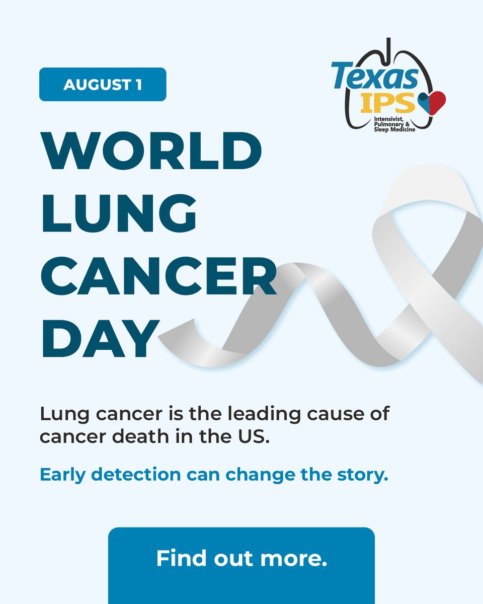 Texas_IPS's tweet photo. Lung cancer is the leading cause of cancer death in the U.S.—but early detection saves lives. On World Lung Cancer Day, know your risk and ask about screening. https://t.co/MYD7LOzgg4 https://t.co/uGyzhLa5A6