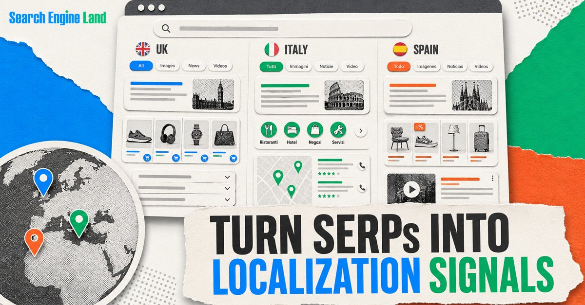 sengineland's tweet photo. Translating your U.S. site isn't the same as localizing it.
Google #SERPs and #LLMs can show how users in each market search, compare and navigate.
Here's how to turn those signals into stronger international SEO structures 👇
https://t.co/5AlDcgBuoX https://t.co/amrpW4BeAP