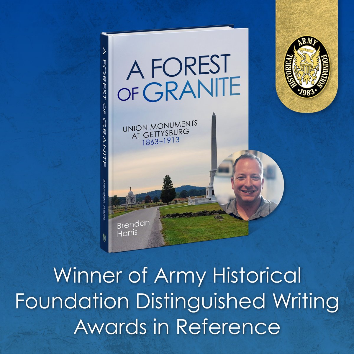 BooksBrookline's tweet photo. We are excited to announce that the Army Historical Foundation has awarded Brendan Harris as one of their 2025 Distinguished Writing Award winners for "A Forest of Granite" in their Reference category!

Check out the book here! 
https://t.co/Nzv5Fh6GD5 https://t.co/vTWHZdG0iM