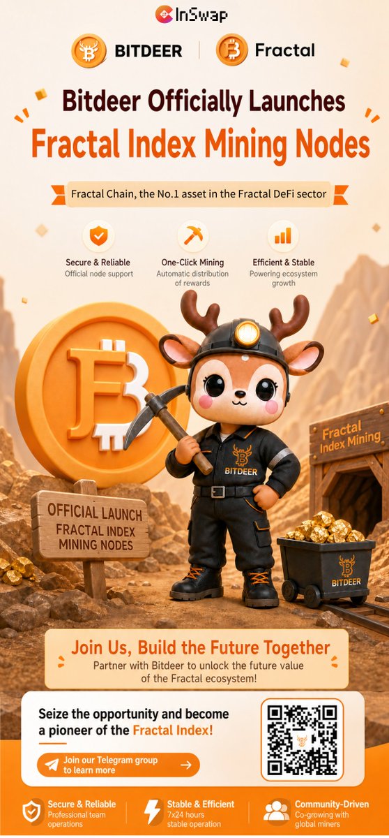 bitdeer_brc20's tweet photo. 📢Bitdeer Officially Launches Fractal Index Mining Nodes 
Fractal Chain, the No.1 asset in the Fractal DeFi sector💰
✅Official Nodes 
✅Auto Rewards 
✅High Efficiency & Stability 
Don’t miss the opportunity in the core DeFi track of Fractal Chain⛏️ 
Let’s unlock the long-term value of the Fractal Ecosystem together📈
