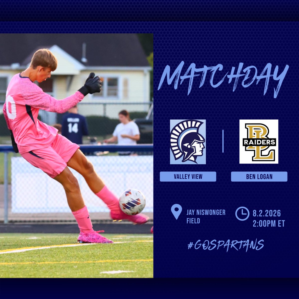 VVSoccerBoys's tweet photo. TOMORROW!!
MATCHDAY (Scrimmage):
•
🆚 Ben Logan @BenLoganSoccer
⏰ Varsity: 2:00PM
🏟️ Jay Niswonger Field
🎟️ Free Entry
•
Let’s go Spartans! #VV #spartans https://t.co/WZo3CLC3dV