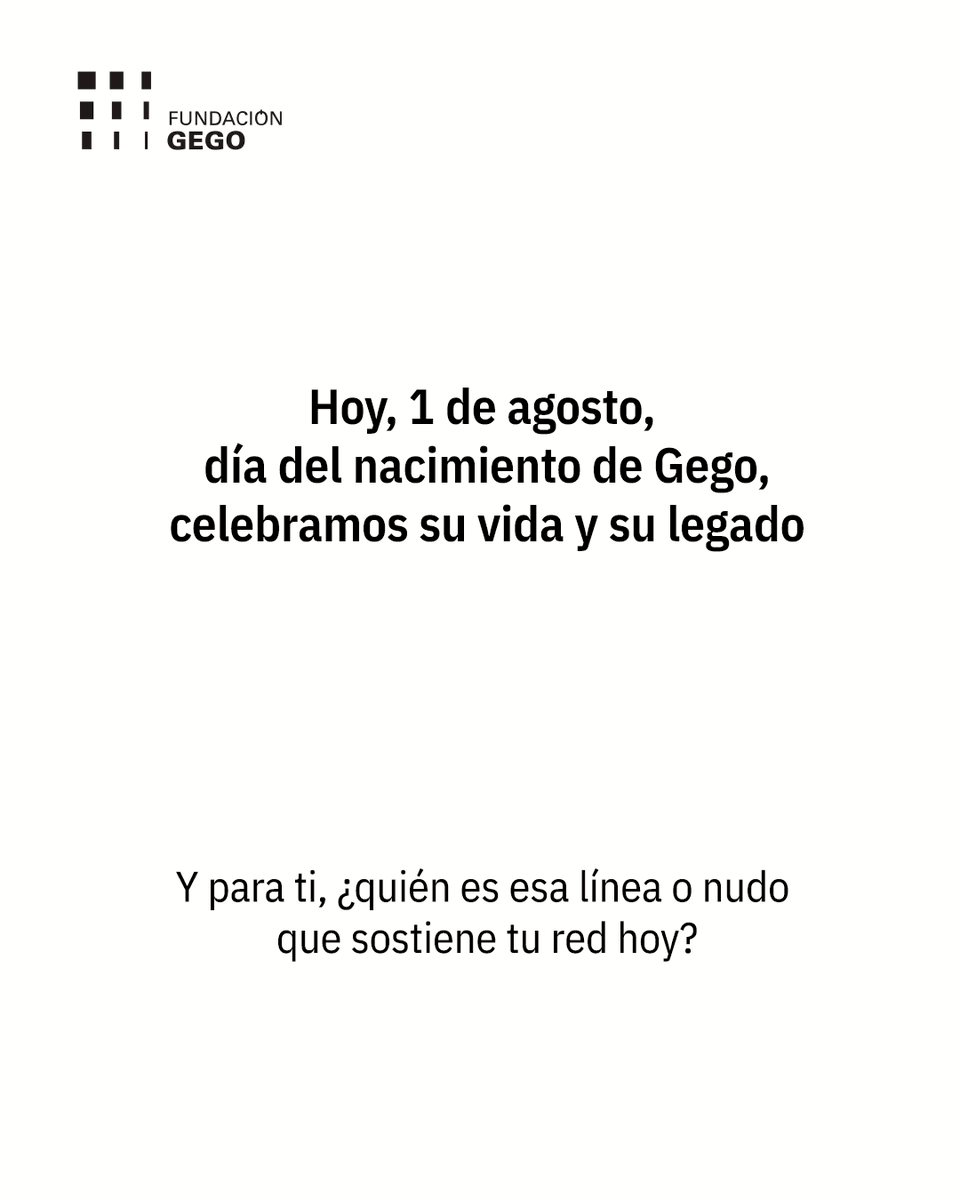 FundaGego's tweet photo. Celebramos su vida dando un paso hacia adelante, aspirando a que el legado de su genialidad nos guíe y nos asista en el tejido de diálogos que nos corresponde hacer con el presente y el futuro. https://t.co/sUSZkHLFuN