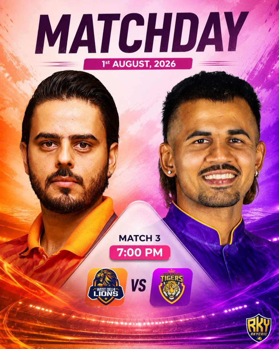 RkyCric's tweet photo. The Champions are set to make their entry 🤩

New Delhi Tigers aim to continue their winning streak from last season 💫

#AdaniDPL2026 #AdaniDPL #DPL #AdaniDelhiPremierLeague #EDRvsSDS https://t.co/2dxAdaSBJS