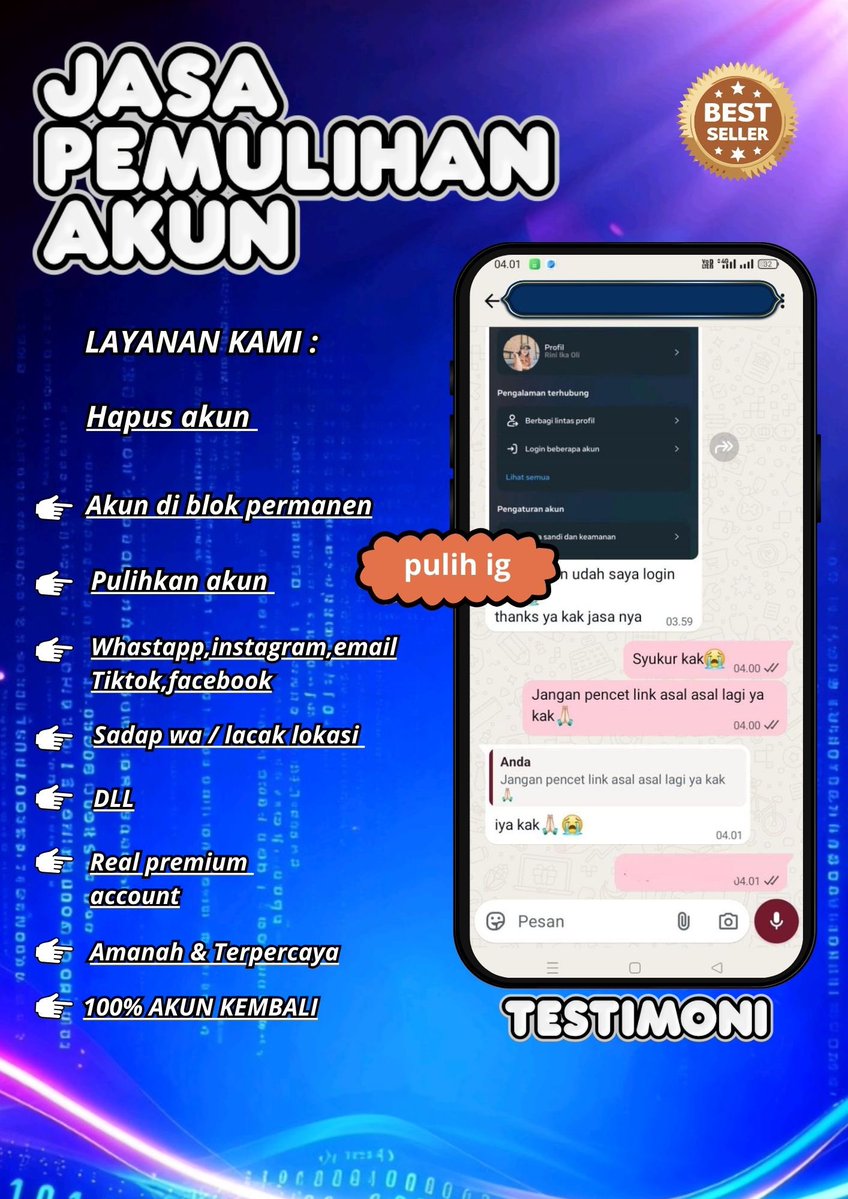 cucurel1a's tweet photo. Jasa Hack Akun &amp; Pemulihan Akun dan lacak lokasi nya ..~✨

⟡Jasa balikin akun/ u suspend &amp; suspend akun, Instagram dan Facebook, Tiktok, Linkedlin, Gmail, Line, all sosmed 

⟡Hapus akun Facebook, Instagram, Line, Twitter, YouTube, &amp; lain nya

•WA di bio profil mimin..~’📥 https://t.co/xJTq9CJOzm