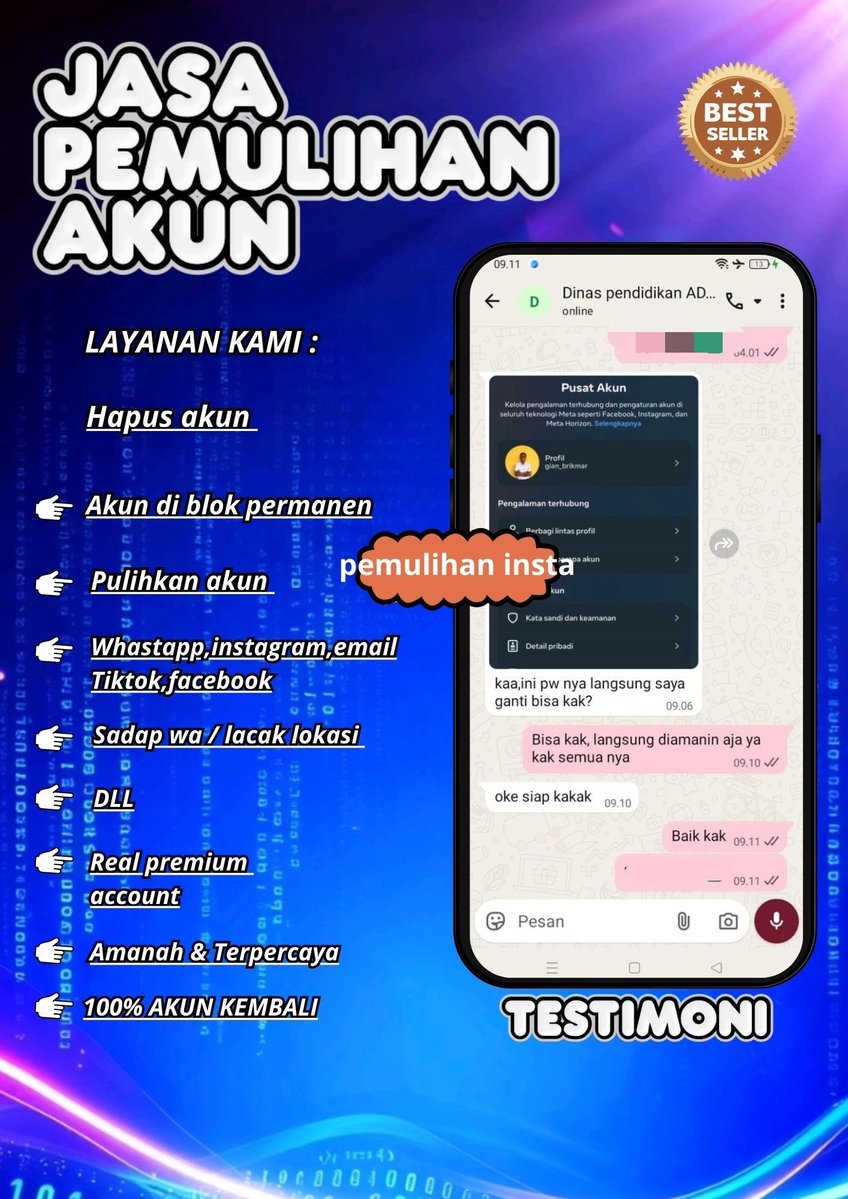 cucurel1a's tweet photo. Jasa Hack Akun &amp; Pemulihan Akun dan lacak lokasi nya ..~✨

⟡Jasa balikin akun/ u suspend &amp; suspend akun, Instagram dan Facebook, Tiktok, Linkedlin, Gmail, Line, all sosmed 

⟡Hapus akun Facebook, Instagram, Line, Twitter, YouTube, &amp; lain nya

•WA di bio profil mimin..~’📥 https://t.co/xJTq9CJOzm