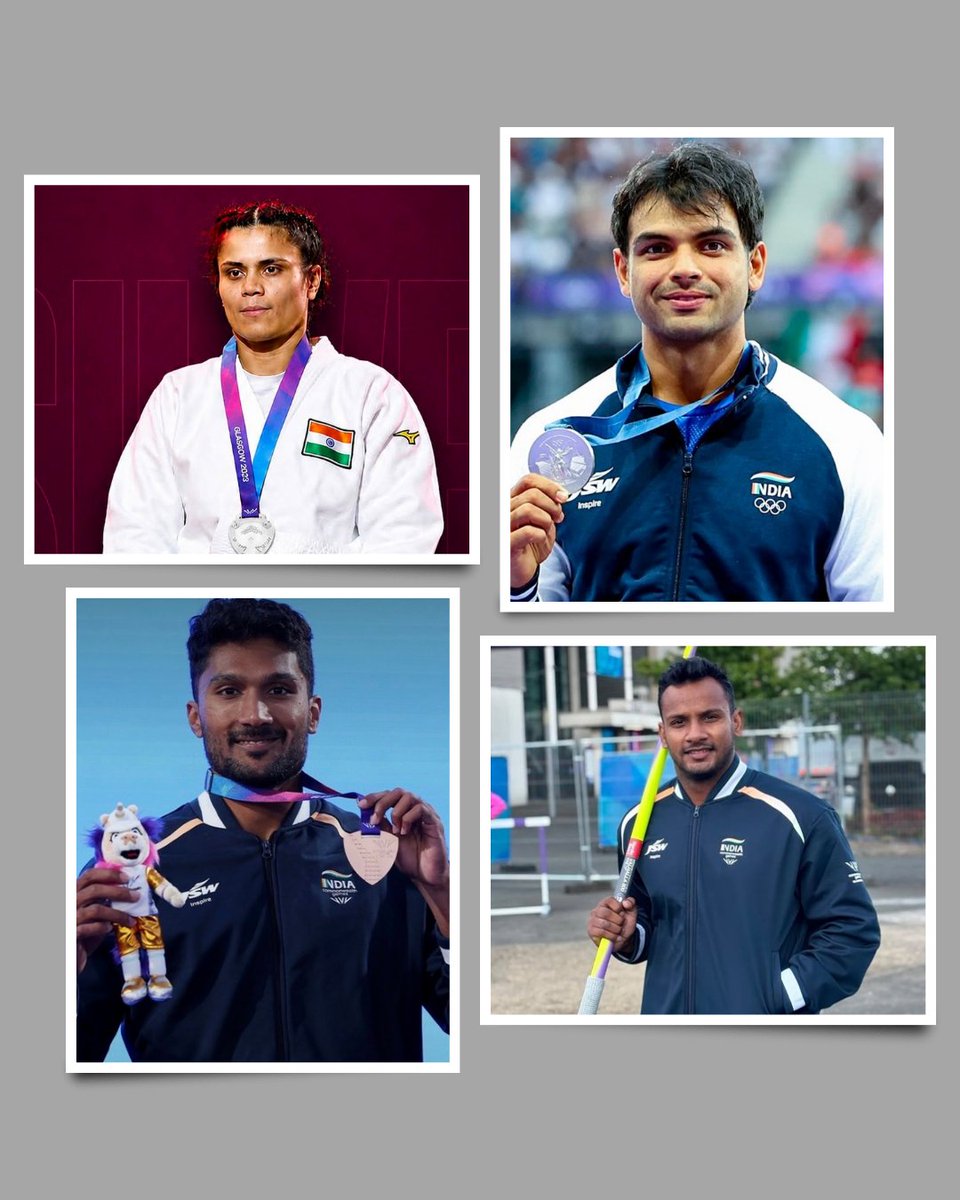RandeepHooda's tweet photo. Another Proud Moment for India! 🇮🇳

Huge congratulations to @mourya_yamini winning Silver in Women's 57kg Judo, @Neeraj_chopra1 for adding another Silver to his remarkable legacy in Men's Javelin, @tejaswinshauv4 for a  bonze in the Decathlon, and #YashvirSingh for  Bronze in the Men's Javelin at the Commonwealth Games.

Wishing you all many more glorious milestones ahead. Jai Hind! 🇮🇳