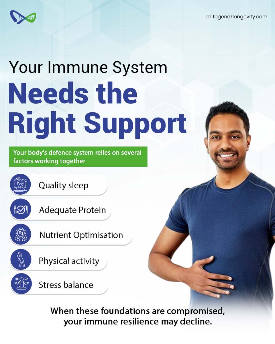 Mitogenez's tweet photo. Getting sick repeatedly? It may be more than bad luck.

Nutrition, sleep, stress and recovery all influence your body’s resilience. Understanding these factors can support better long-term health.

Call: 9056127554 | 9311029111 https://t.co/1hu6uAkpqq