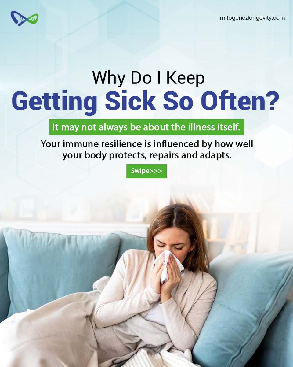 Mitogenez's tweet photo. Getting sick repeatedly? It may be more than bad luck.

Nutrition, sleep, stress and recovery all influence your body’s resilience. Understanding these factors can support better long-term health.

Call: 9056127554 | 9311029111 https://t.co/1hu6uAkpqq