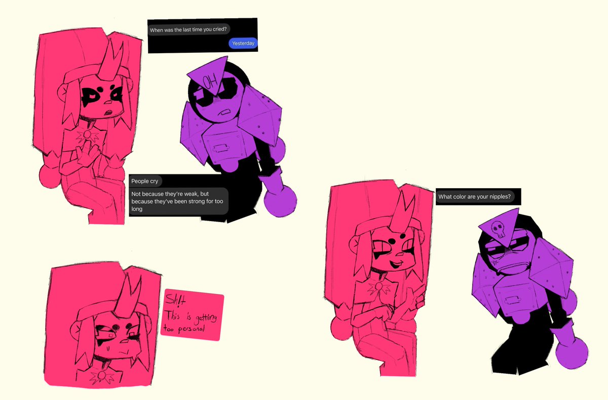 KazuRud's tweet photo. they will never have a normal conversation, chester will make sure of it

#brawlstarsfanart #chesterbrawlstars #meeple https://t.co/MVHD6INoMo