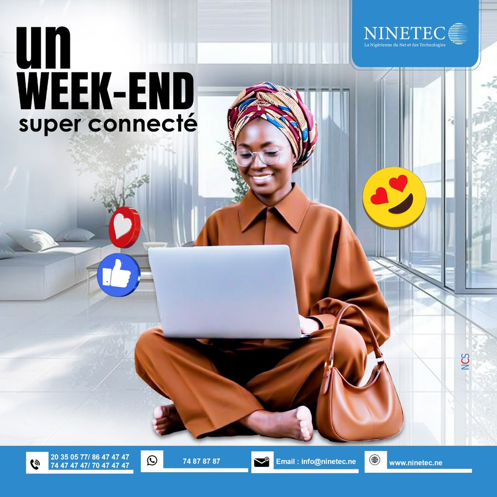 ninetec_ne's tweet photo. 🌐 Ce week-end, restez super connecté !

Profitez d’une connexion Internet rapide, stable et performante pour :
📱 Naviguer sans interruption
🎬 Regarder vos films et séries préférés
💼 Travailler à distance en toute sérénité
👨‍👩‍👧‍👦 Partager vos meilleurs moments avec vos proches

Avec NINETEC, vivez un week-end 100 % connecté !

📞 Contactez-nous dès maintenant pour souscrire.