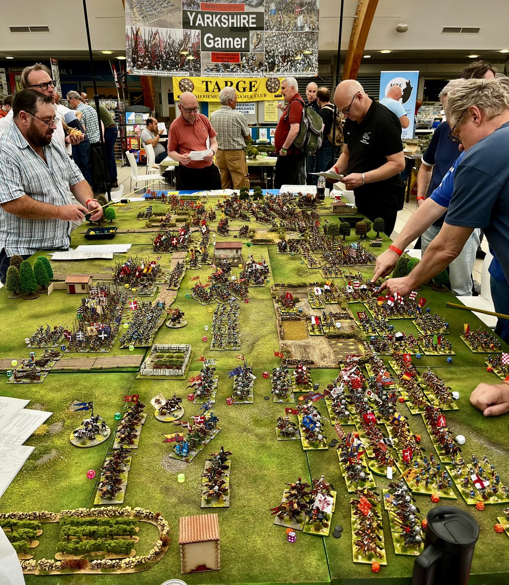 Balkan_Dave's tweet photo. The Yarkshire Gamer with his Italian Wars game at Claymore today. https://t.co/MkHb8vyY1B