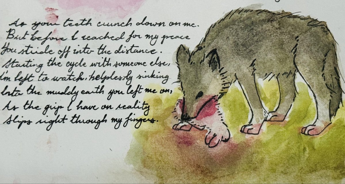 phocaselkie's tweet photo. ‼️ CW // ANIMAL DEATH &amp; BLOOD ‼️

#poetry #poem #art #watercolorpainting https://t.co/W51M7lYhoy