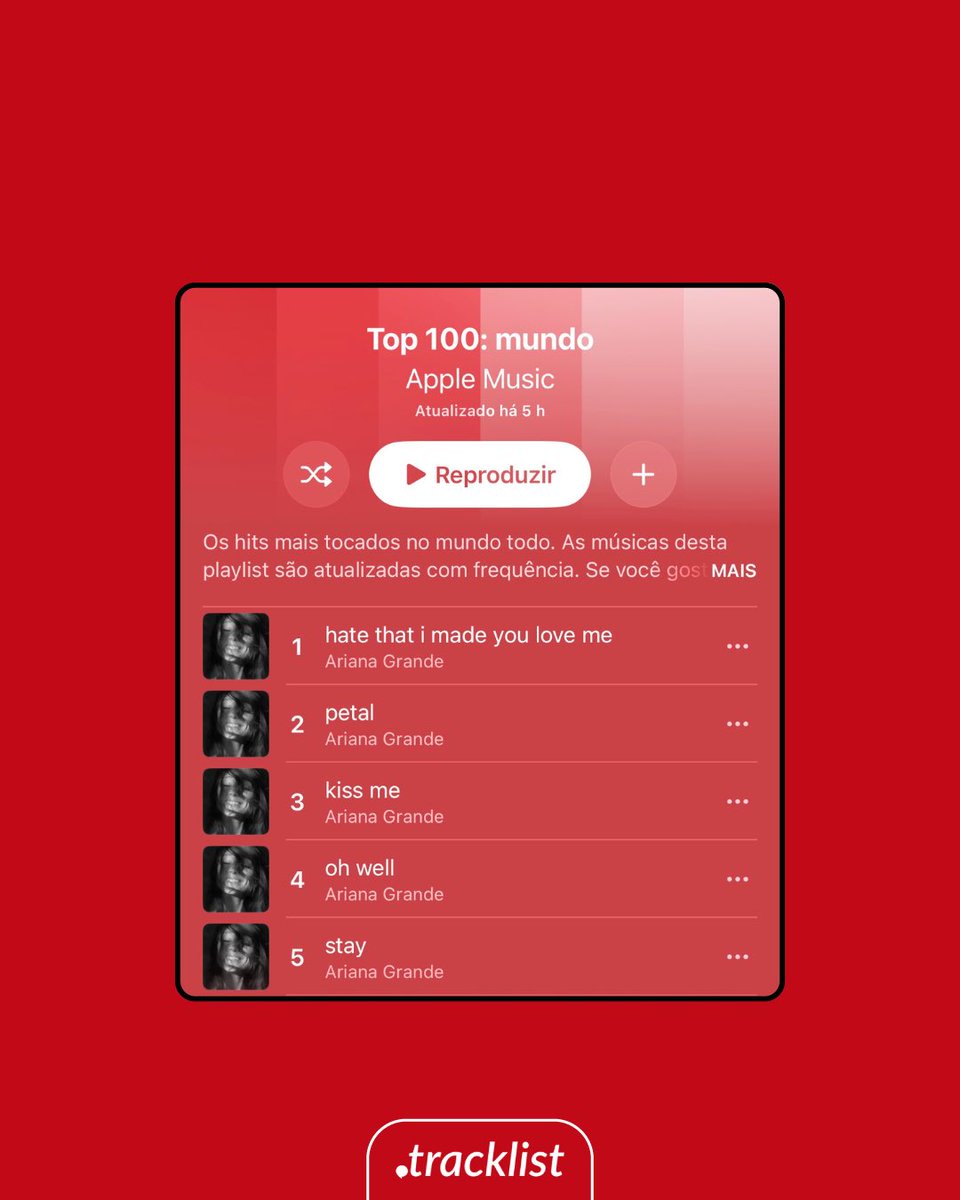 Tracklist tweet media