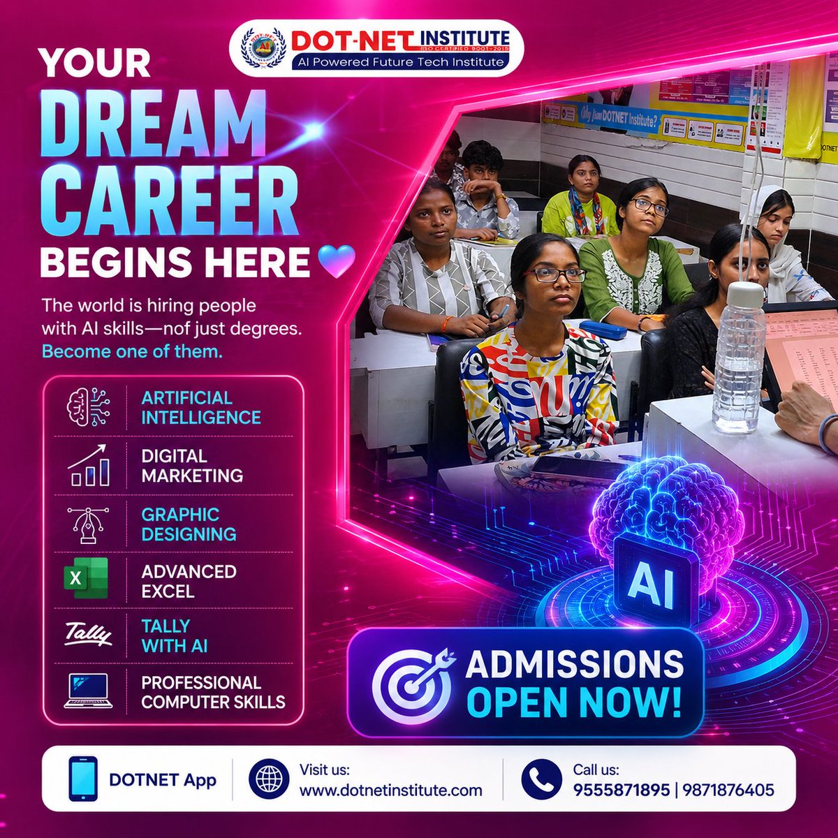 dotnetinstitute's tweet photo. Future का इंतजार मत करो, Future बनाओ! 🔥
👉Join for job ready skills: https://t.co/hjcHmeyidR
📞 Call Us: 9555871895 | 9871876405
🎓 DOT-NET INSTITUTE 🎓
AI-Powered Future Tech Institute
#aipowered
#dotnetinstitute
#careergrowth https://t.co/Pj0TVrTmMM
