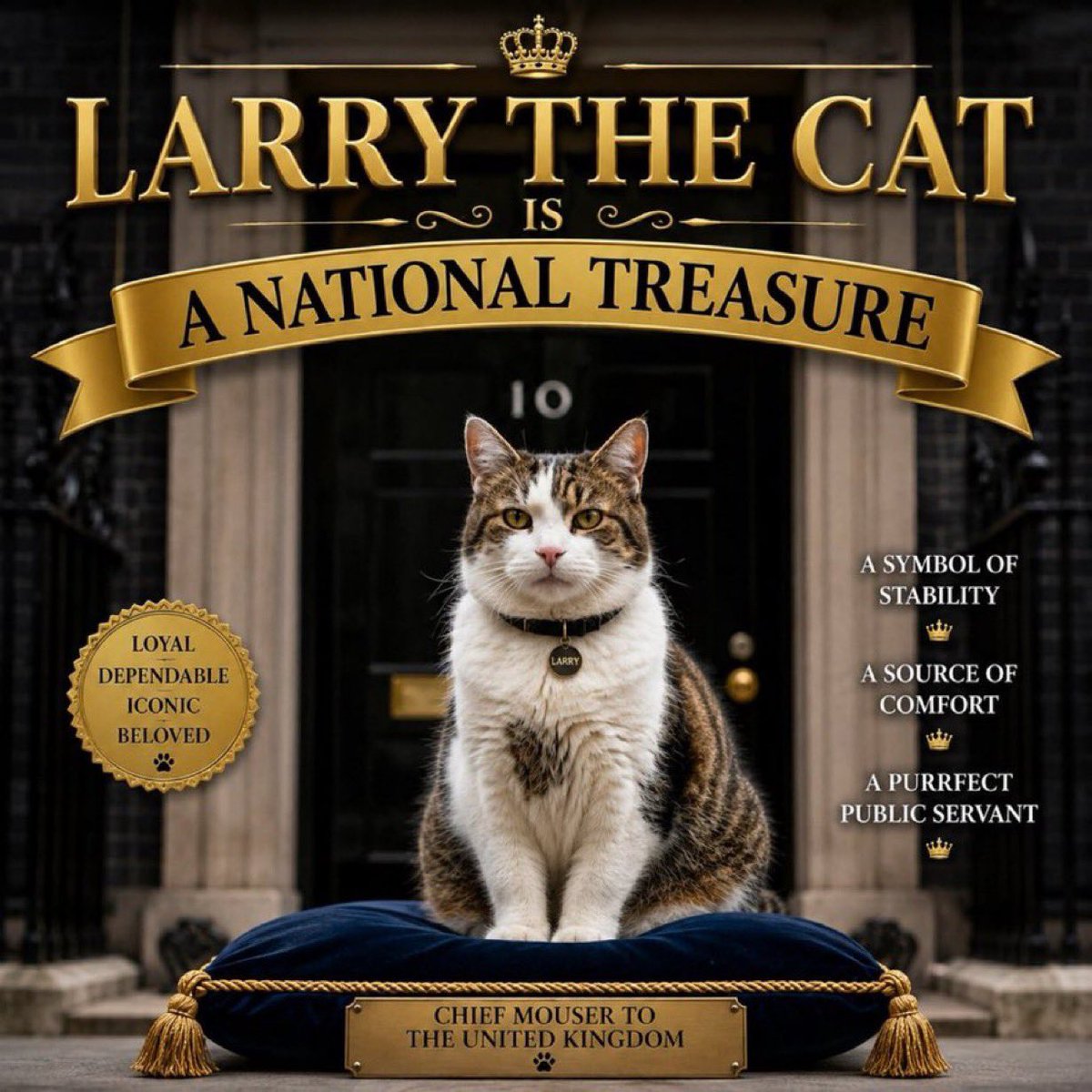 LeePheonix360's tweet photo. Larry the Cat is a national treasure

Do you agree? 

#Caturday https://t.co/dHjaEdSfW4