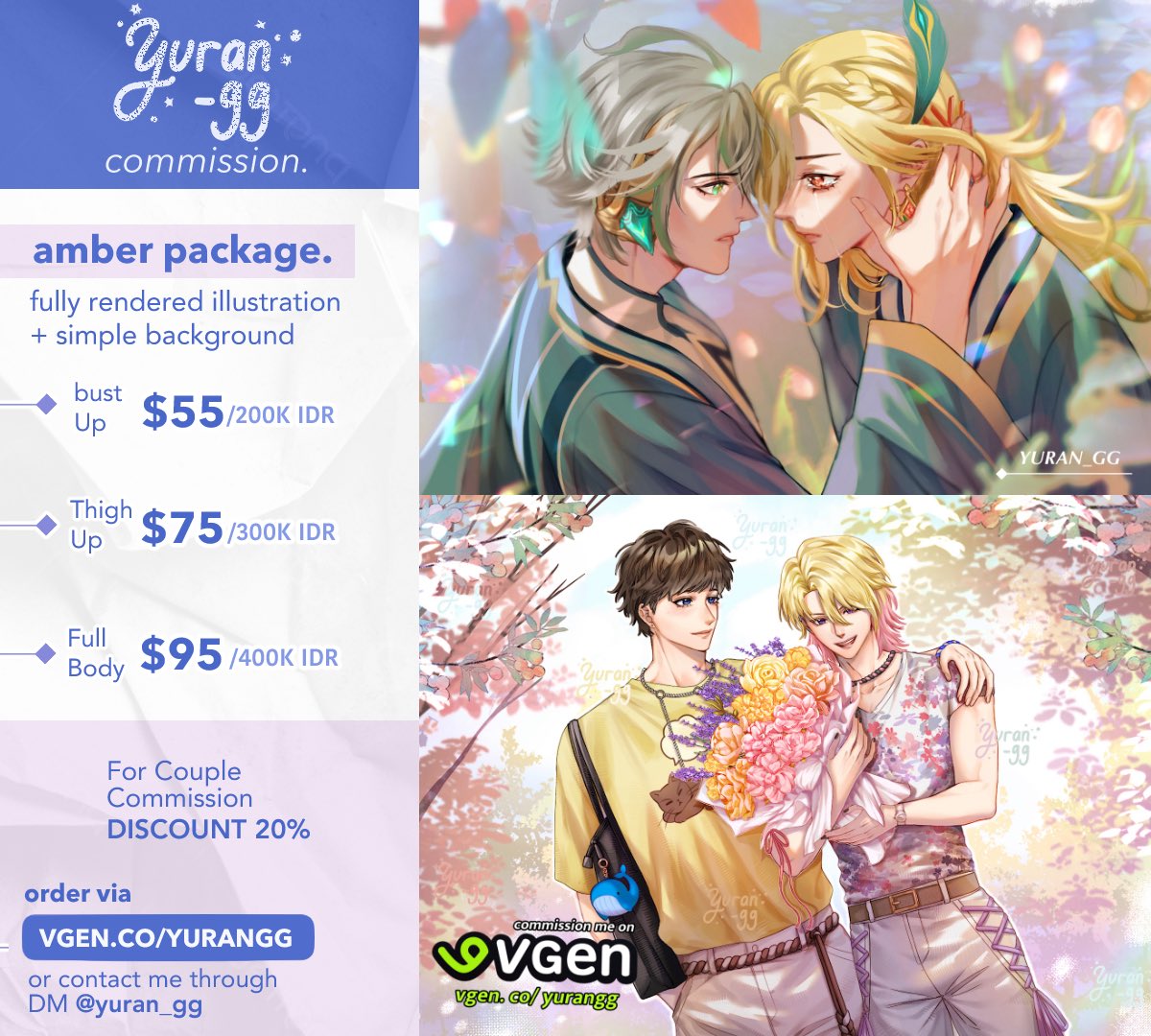 yuran_gg's tweet photo. 🩷RTs &amp; likes appreciated

OPEN COMMISSI♡N for august batch! (0/4) 

Availables : 
⭑ Citrine (Lineart + Base Color)
⭑ Amber (rendered)
⭑ YCH Doki-Doki Heart 
⭑ YCH Couple Snuggles

For order👉 https://t.co/QvnpVj0Yep
Or DM me💌

#VGenOpen #VGenComm #yuranggcomms https://t.co/6K7bU0Y43J