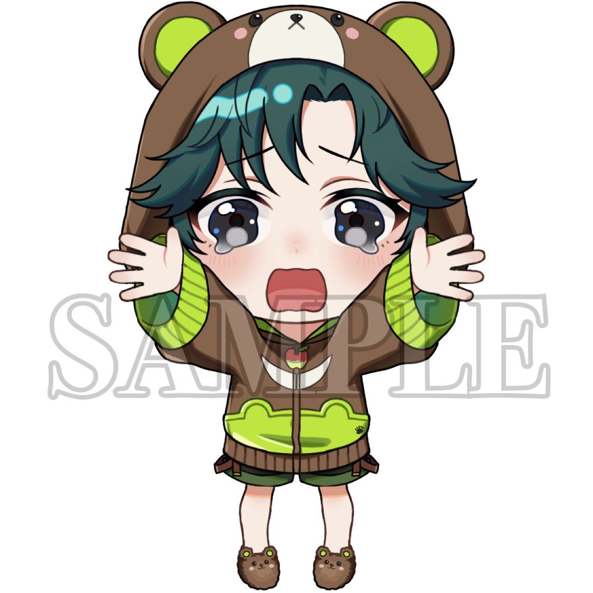 yut0_ur1's tweet photo. 【work】
熊乃影ノア様のSDイラストを担当させていただきました🧸💚 https://t.co/3WF9PCc43t