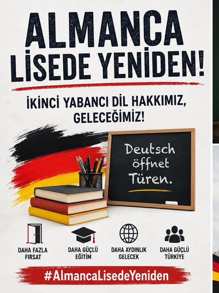 Sila224322Sila's tweet photo. #AlmancaYenidenLisede
@EgitimBirSen 
@egitimsen @egitimis 
@kademozbay_ 

"Gençlerimizin dünya standartlarında bir eğitim almasını istiyorsak, dil eğitimini çeşitlendirmeliyiz. İngilizceye güçlü bir kardeş: Okullarda zorunlu Almanca dersi! https://t.co/7hBkjlTriM