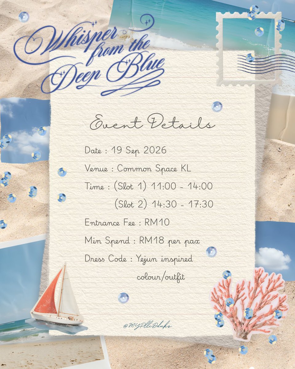 MYPlliDduks's tweet photo. Have you heard the melody from the deep blue? 

Follow its whisper, and we’ll meet by the sea.

Registration opens:
🗓️ 22 August 2026 (Sat)
🕗 8:00 PM (MYT)

🎨 Artwork by @zixorr 

#WhisperFromTheDeepBlue #플레이브 #예준 #HAPPY_YEJUN_DAY #Plave #Yejun https://t.co/swuxUShamY