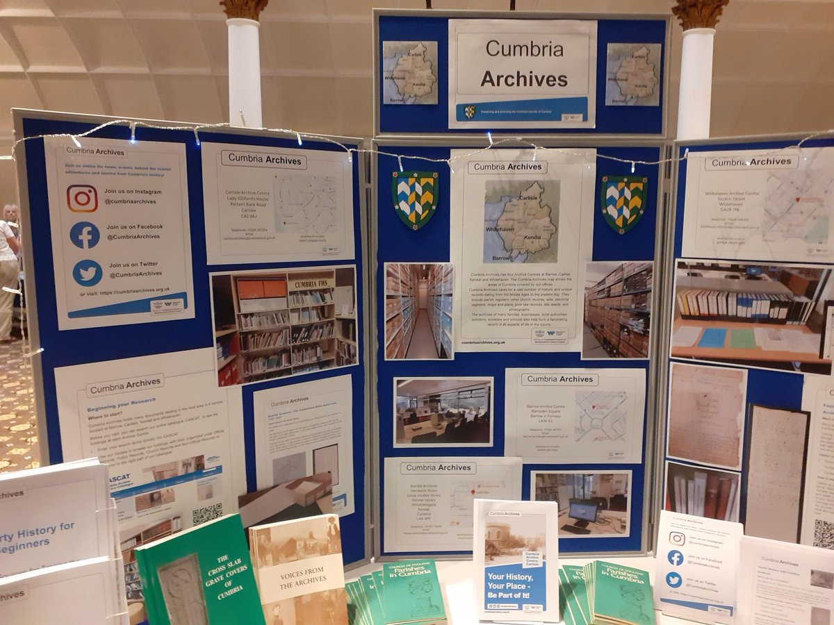 CumbriaArchives's tweet photo. Today we are celebrating Cumbria Family History Society's Golden Jubilee. We are at Crown and Mitre Hotel until 4p.m. Come along and say hi ! @CumberlandCoun @WandFCouncil #jubilee #history #fairs #historyfair https://t.co/F4nYmGZ0HY