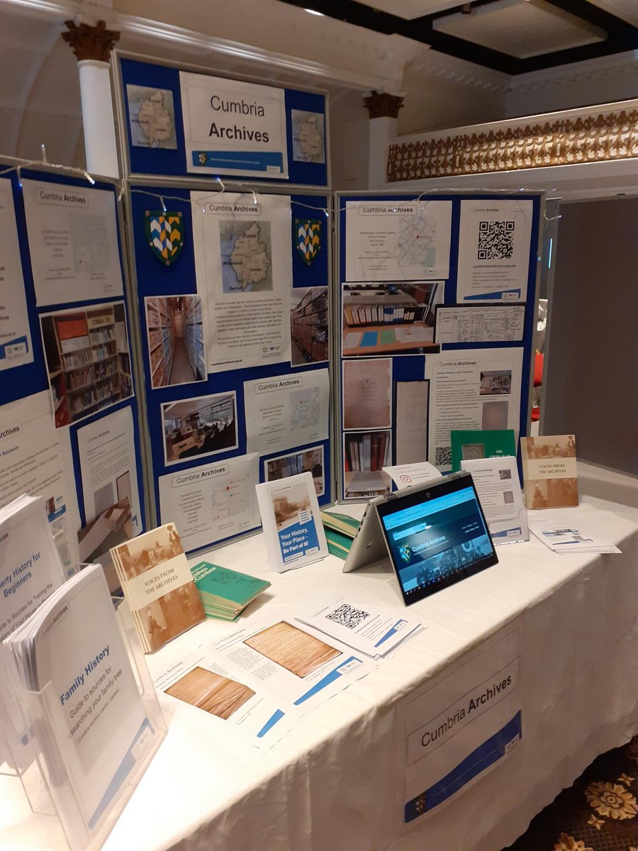 CumbriaArchives's tweet photo. Today we are celebrating Cumbria Family History Society's Golden Jubilee. We are at Crown and Mitre Hotel until 4p.m. Come along and say hi ! @CumberlandCoun @WandFCouncil #jubilee #history #fairs #historyfair https://t.co/F4nYmGZ0HY