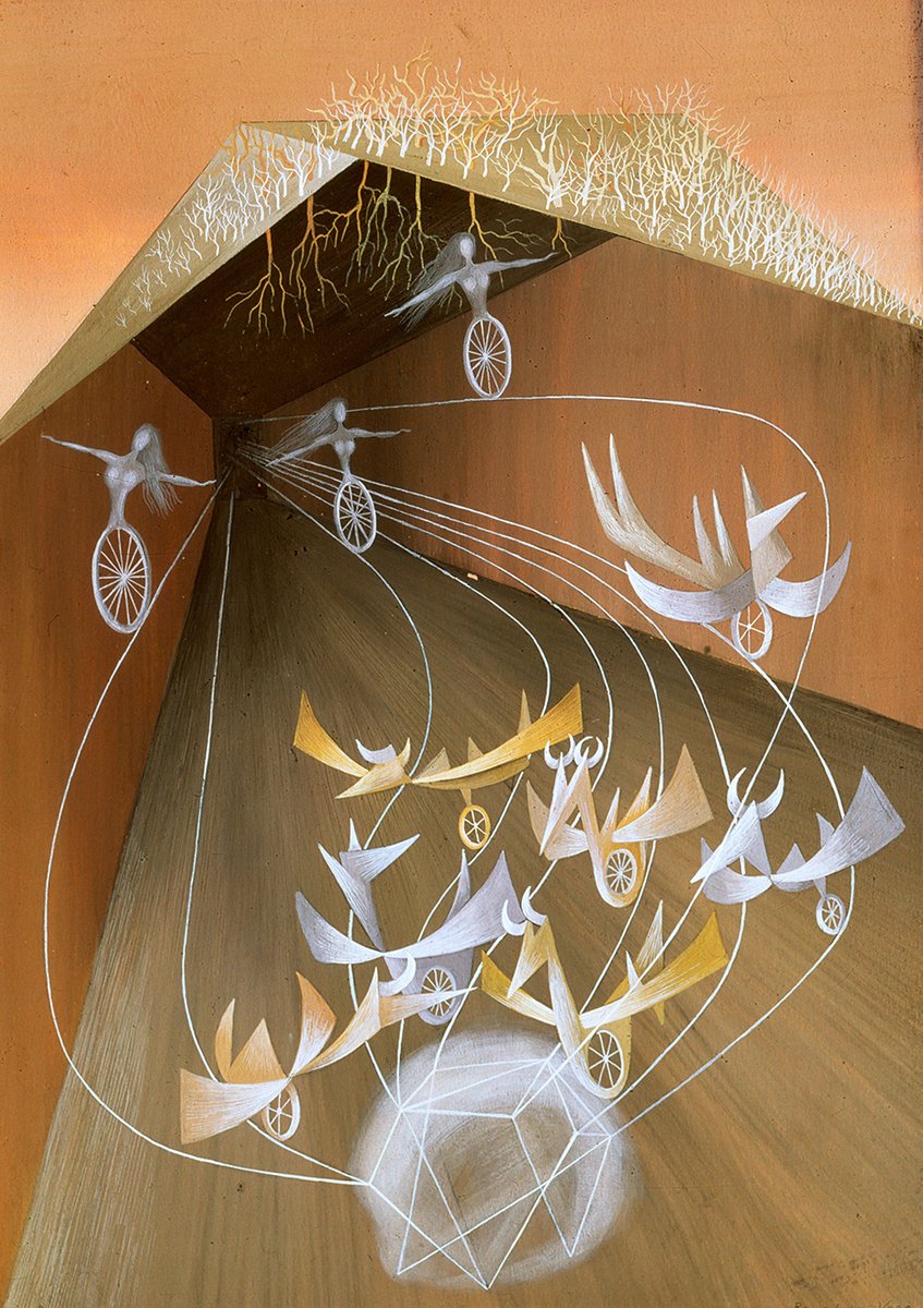 VaroArte's tweet photo. Ruedas Metafísicas (Bicicletas en Café), 1944
#RemediosVaro #art #surrealism
https://t.co/QsMlKxmnXI https://t.co/UDSr00VNA9