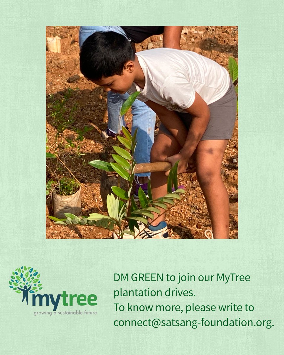 SatsangTweets's tweet photo. #TheSatsangFoundation #MyTree #Maitri #MyTreeAcademy #Environment #Sustainability #YouthForNature #PlantationDrive #SevaInAction https://t.co/WHCKts8VKD