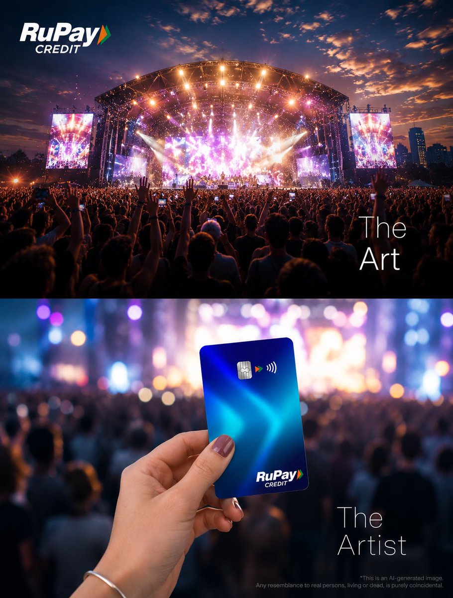 RuPay_npci's tweet photo. Some people watch the show. Others unlock it with RuPayCredit Card. 🎟️✨

#RuPayCreditCard #Concerts #AskForRuPay #OwnTheEdge https://t.co/XKsopnYZEE