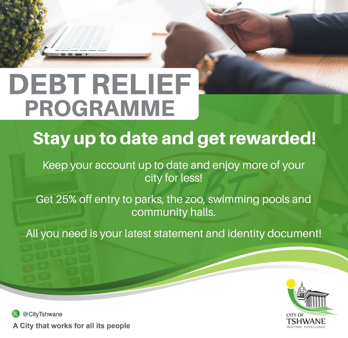 CityTshwane's tweet photo. Stay up to date and get rewarded! #DebtReliefProgramme https://t.co/JsZauI0AdC