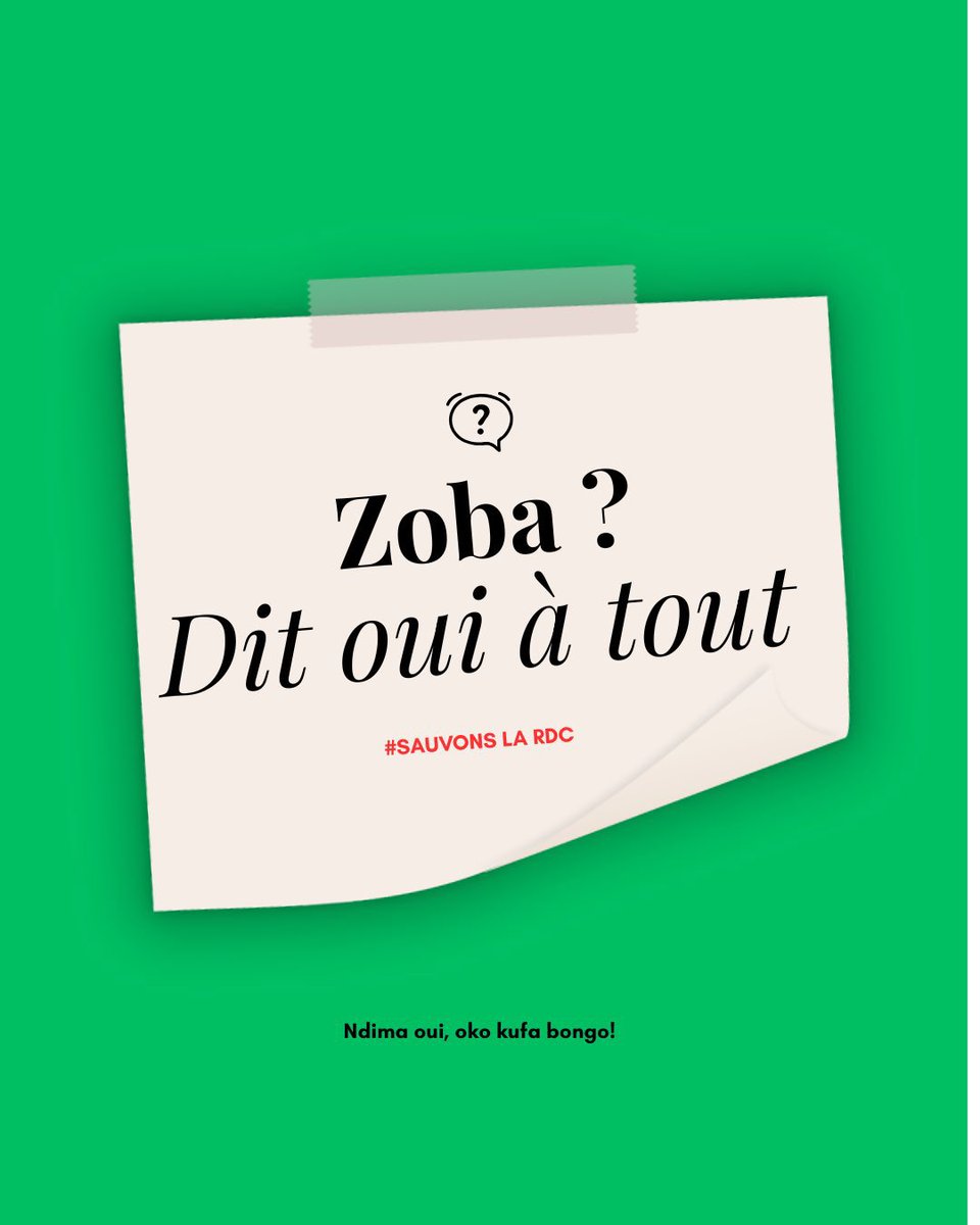 JamsMupualaRdc's tweet photo. #RDC:Toza ba zoba te pour dire « OUI » à tout.

JM https://t.co/rWDyc7VKn6