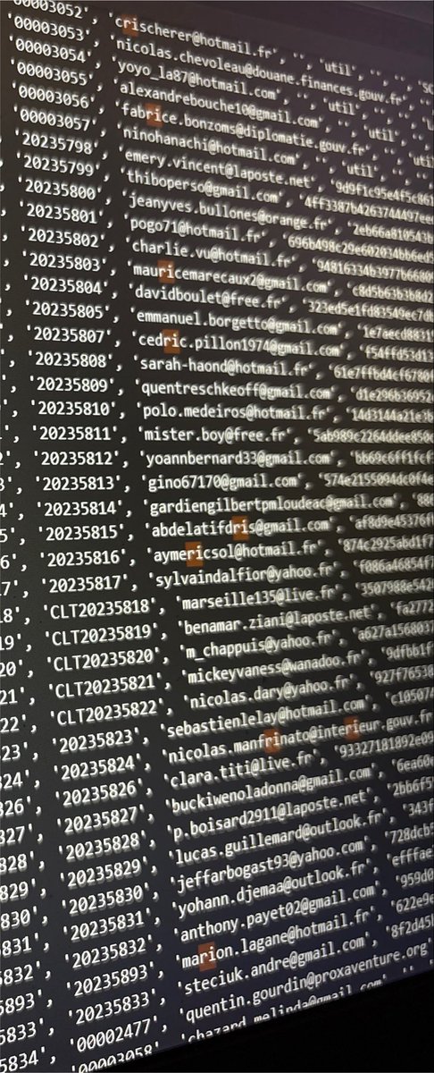 0xDezed's tweet photo. Fuite de donnée massive de plus de 250 000 adresse mail, nom, prénom, adresse , matricule d’agent de l’état. Fuck votre #Chatcontrol , le désordre crée de l’ordre ! 
#cyberfln #chatcontrol #hack #frenchbreaches #liberation https://t.co/TyEQxxfG8B