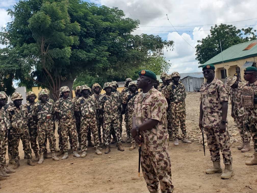 NigeriaArmyInfo's tweet photo. COMMANDER INFANTRY CORPS REAFFIRMS COMMITMENT TO TROOPS’ WELFARE, COMMISSIONS NEW INFRASTRUCTURE AT 25  BRIGADE

In furtherance of the Nigerian Army’s commitment to enhancing combat readiness and improving troops’ welfare, the Commander Infantry Corps (CIC), Major General Godwin Mutkut, paid an operational visit to Headquarters 25  Brigade, Damboa, on 30 July 2026. During the visit, the senior officer received updates on ongoing operations, commissioned key infrastructure projects aimed at improving the Brigade’s operational capacity and personnel welfare, and commended officers and soldiers for their resilience, professionalism, and unwavering commitment to counter-terrorism operations under the Joint Task Force (North East) Operation HADIN KAI.

At the Brigade Operations Room, Major General Mutkut received a comprehensive briefing on the prevailing security situation, ongoing operations, key achievements, and operational challenges within the Brigade’s Area of Responsibility (AOR). He subsequently toured the Brigade Headquarters Base Camp, where he commissioned newly completed infrastructure projects, including the Brigade Commander’s Residence, the Headquarters Office Complex Annex, and the Brigade Guard Room, all executed by the Brigade Commander, Brigadier General Igwe Omoke. 

Addressing the troops, the CIC acknowledged the highly contested operational environment in which they operate and conveyed the commendation of the Chief of Army Staff (COAS), Lieutenant General Waidi Shaibu, NAM, for their courage, resilience, and unwavering commitment in countering terrorist threats. He also highlighted the Nigerian Army’s welfare initiatives aimed at improving the well-being of personnel and their families, stressing that enhanced welfare should translate into greater operational effectiveness and mission success.

Major General Mutkut reminded personnel to uphold the ethics, customs, and traditions of the Nigerian Army. He reiterated the Service’s zero-tolerance policy on drug abuse, theft, fighting among personnel, and the misuse of social media. He further urged soldiers to maintain strong family ties, noting that a stable home front remains critical to sustaining morale and enhancing operational effectiveness.

In his remarks, the Commander 25 Brigade, Brigadier General Igwe Omoke, expressed appreciation to the Commander Infantry Corps for the visit and continued support to the Brigade. He noted that the commissioning of the new infrastructure and the CIC’s words of encouragement would further motivate officers and soldiers to remain resolute in the discharge of their constitutional responsibilities.

The visit concluded with the exchange of souvenirs and group photographs before the Commander Infantry Corps departed Headquarters 25 Brigade, marking the successful end of the operational engagement.

MOHAMMED GONI
Captain 
Acting Military Information Officer 
Headquarters Joint Task Force (North East) Operation HADIN KAI 
MAIDUGURI 
31 July, 2026