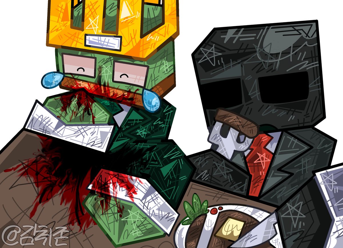 kimchzon_X's tweet photo. #froggydude #grox #art #Minecraft  
 
식사시간🍽️ https://t.co/CvKuHOnInh