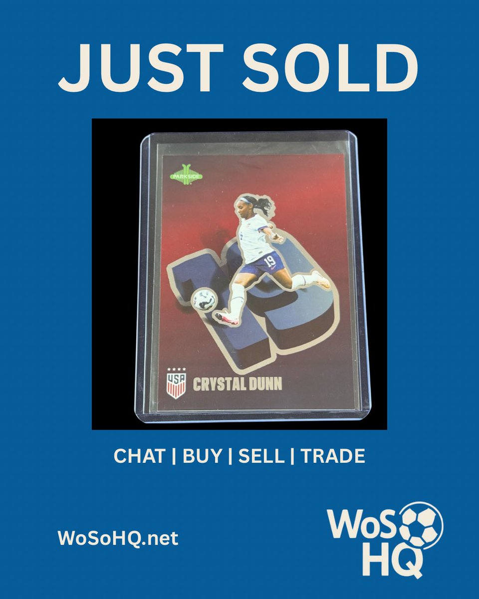 WoSoHQ's tweet photo. 🚨 JUST SOLD 🚨

Another card has found a new home through the WoSo HQ Marketplace!

Congratulations to the buyer on adding this one to their collection

Looking for your next pickup? Check out the latest listings and see what’s available today https://t.co/R2DQsL1YiE