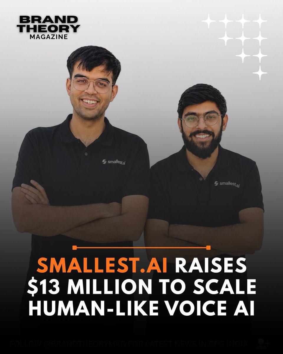 Brandtheorymag's tweet photo. Voice AI startup https://t.co/1R30UVMNuX has raised $13M in Series A funding to scale its ultra-low-latency voice AI platform globally. 🎙️

The AI race is moving beyond chatbots—and voice could be the next big frontier.

#VoiceAI #AI #Startups #Funding #india https://t.co/2wtKfMykON