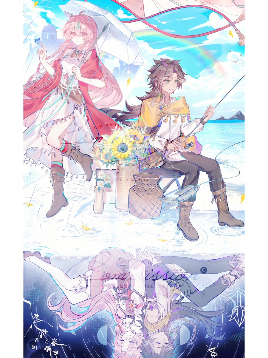 linglesakura's tweet photo. 晴天和雨天的边界
#canonxoc #genshinoc https://t.co/O5TaVHUTa5