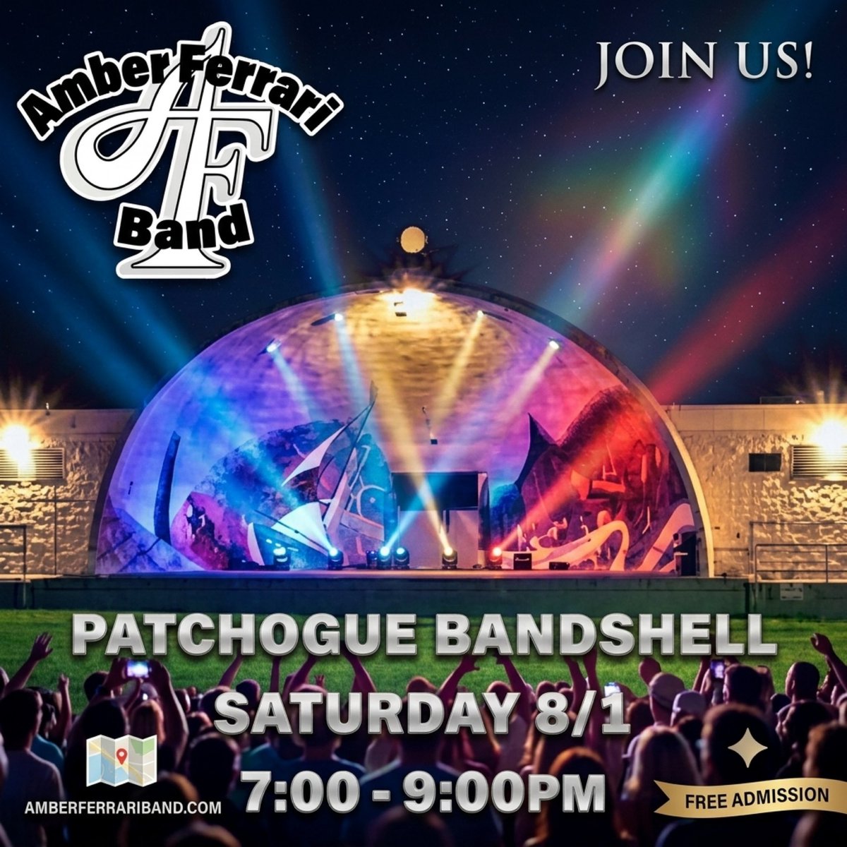 Amber_Ferrari's tweet photo. Weโll See Ya TONIGHT 8/1โผ๏ธ Bring your lawn chairs & coolers ๐๐ต๐๐บ๐ค๐ป #saturday #saturdaynight #concert #summerconcertseries #livemusic #patchogue https://t.co/IL75NbKUKo