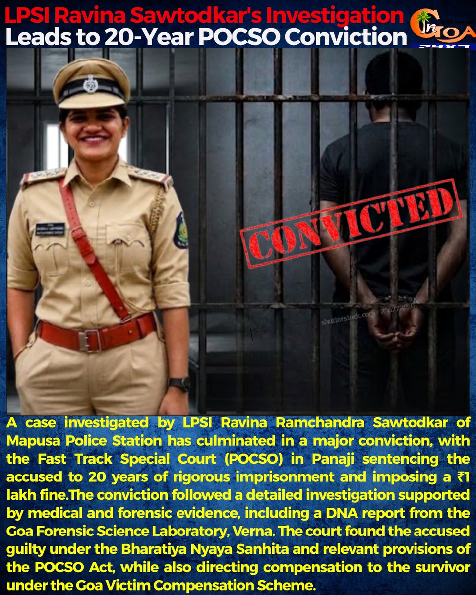 InGoa24x7's tweet photo. LPSI Ravina Sawtodkar's Investigation Leads to 20-Year POCSO Conviction
#Goa #GoaNews #Investigation #Conviction https://t.co/BxAYZA1Vh2